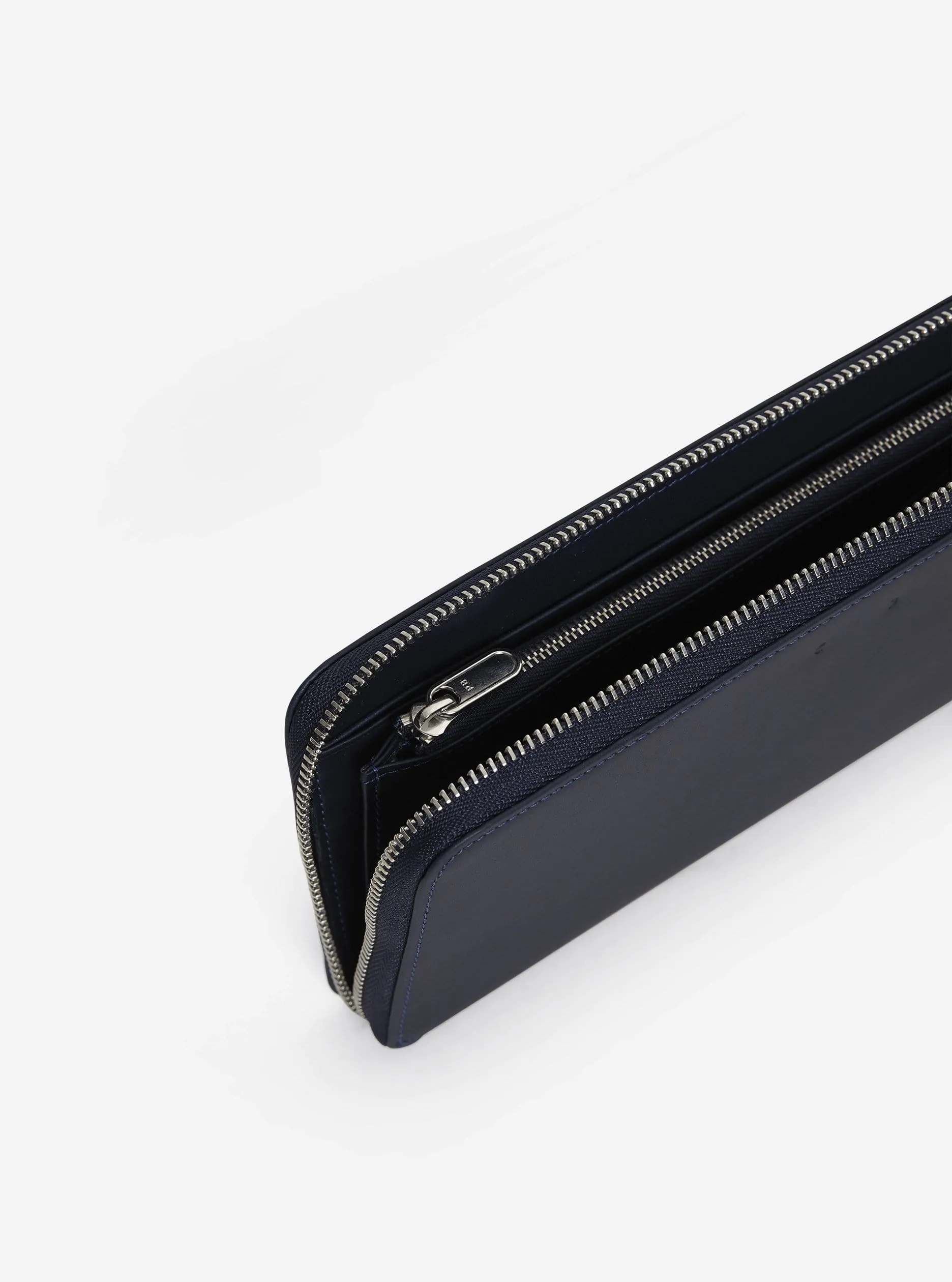 LEATHER WALLET "CM 46" IN NAVY