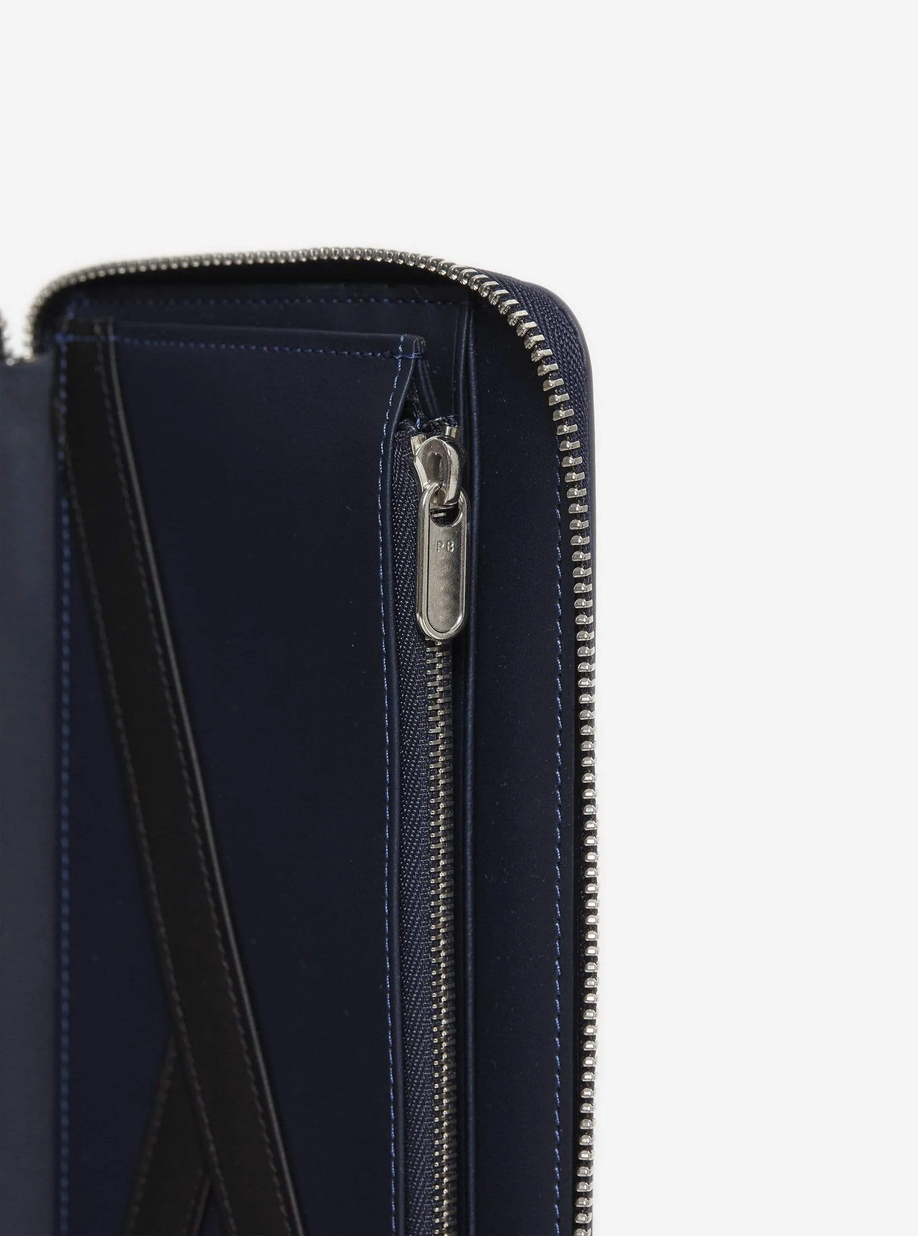 LEATHER WALLET "CM 46" IN NAVY