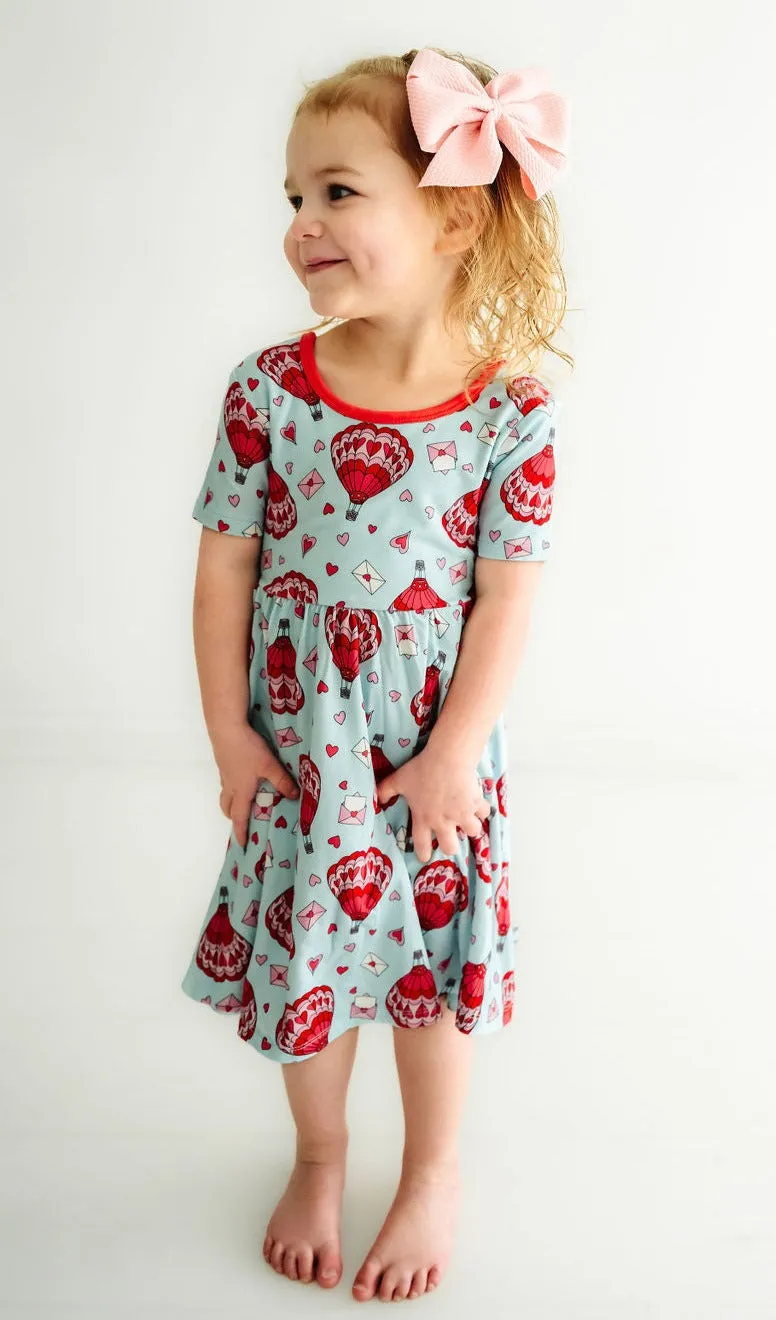 Love Balloons Short Sleeve Twirl Dress