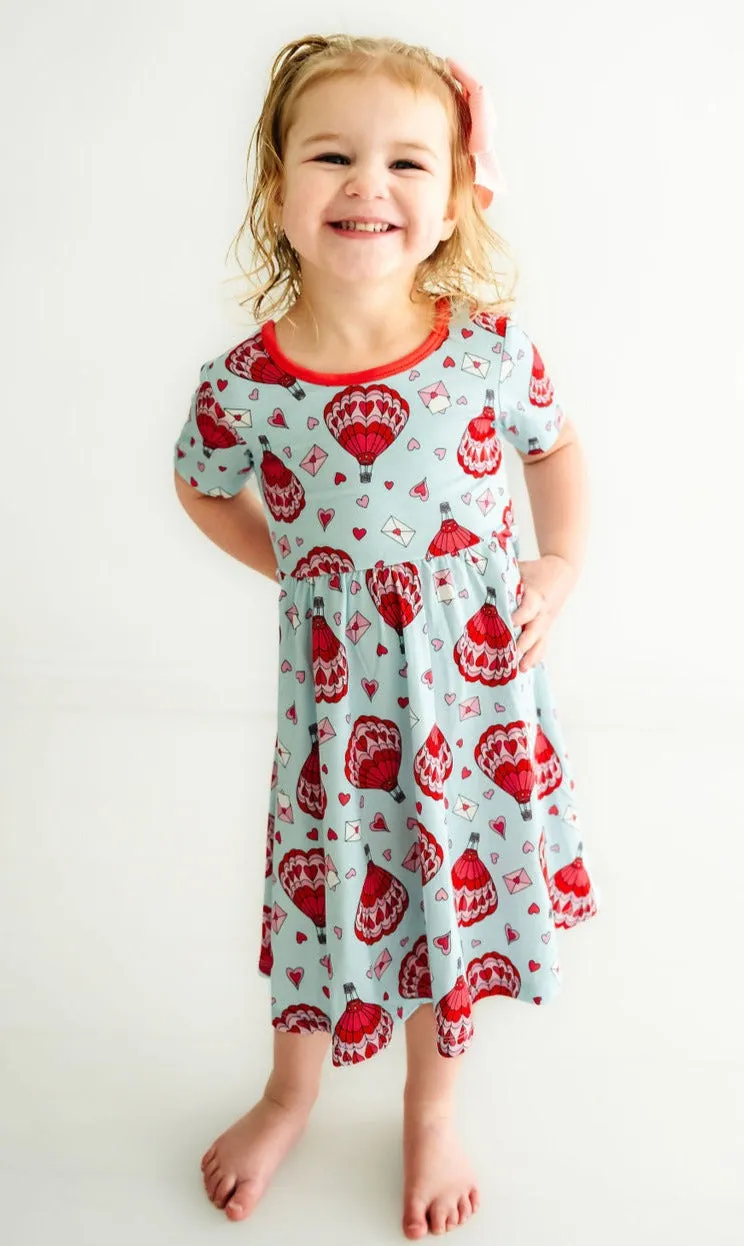 Love Balloons Short Sleeve Twirl Dress