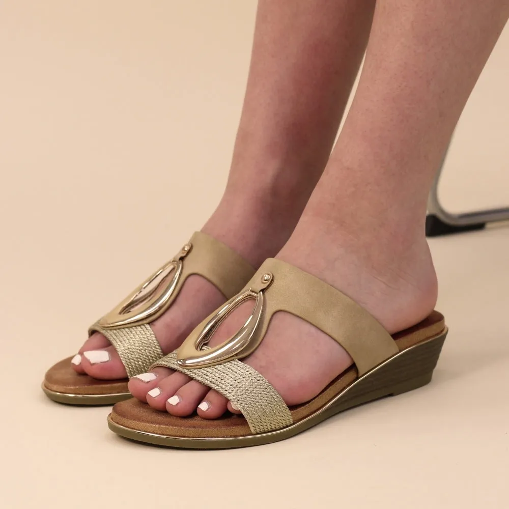 Lunar JLH434 BG - Lunar Porto Beige Wedge Sandal