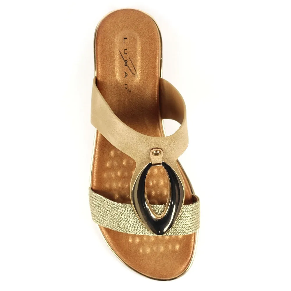 Lunar JLH434 BG - Lunar Porto Beige Wedge Sandal