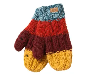 Multi-color Texting Mitten, Teal Chunky Knit, 100% Wool with Fleece Lining, Fingerless Gloves