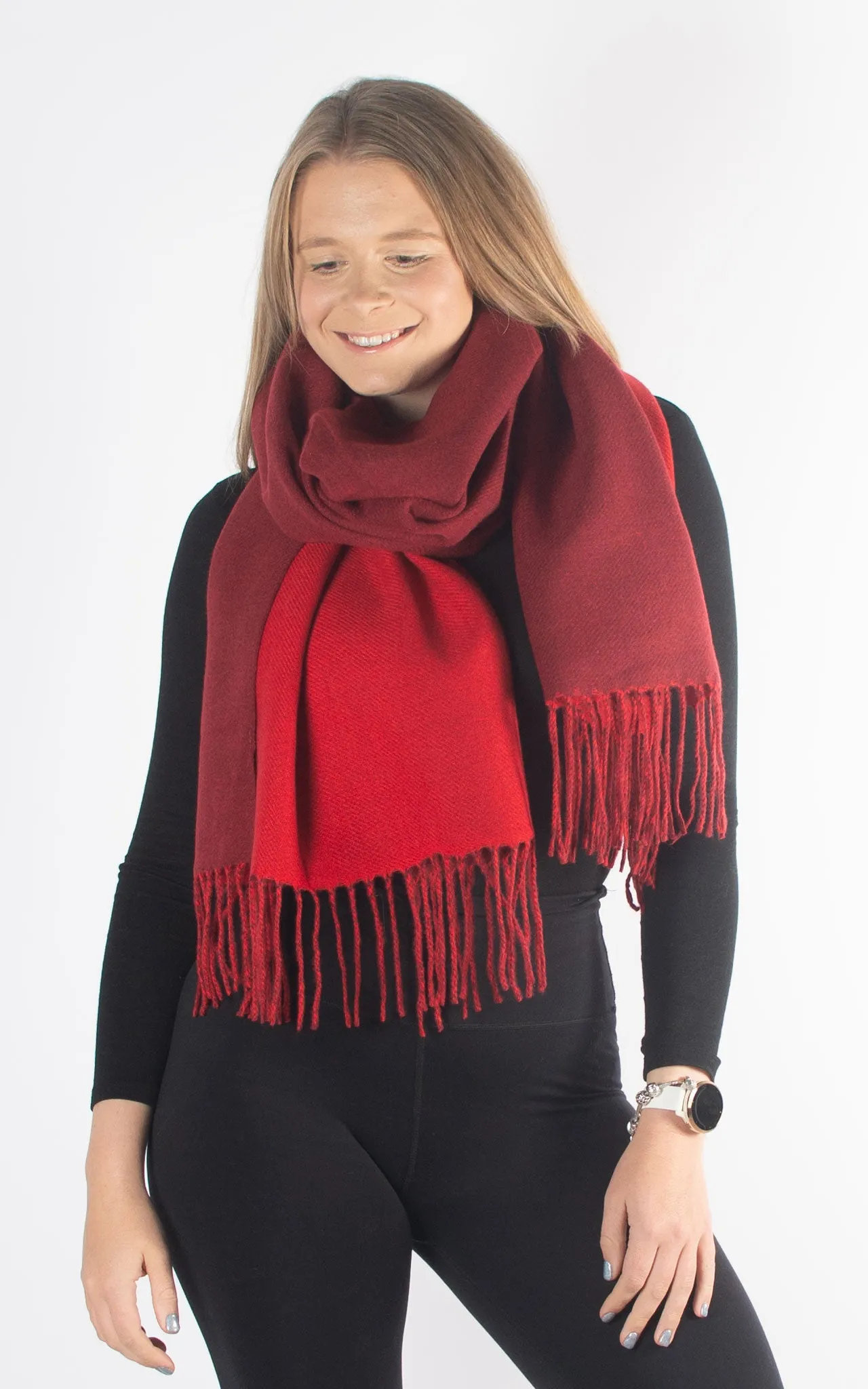 Reversible Winter Scarf | Mulberry Red