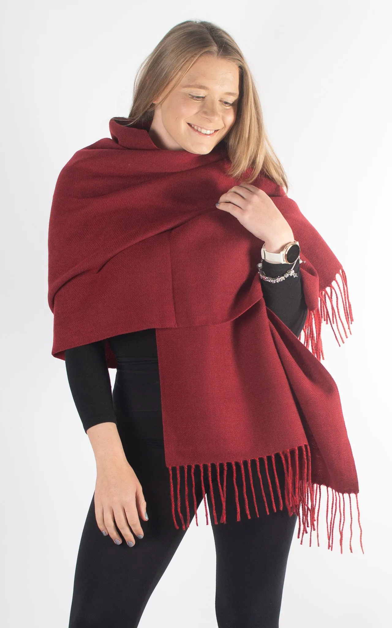 Reversible Winter Scarf | Mulberry Red