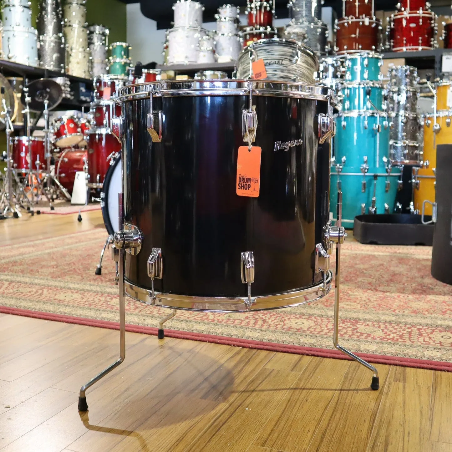 Rogers 18" Fullerton Floor Tom Black Cortex