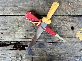 Rude 14th and 15thC  Bollock Dagger (red scabbard) - SOLD