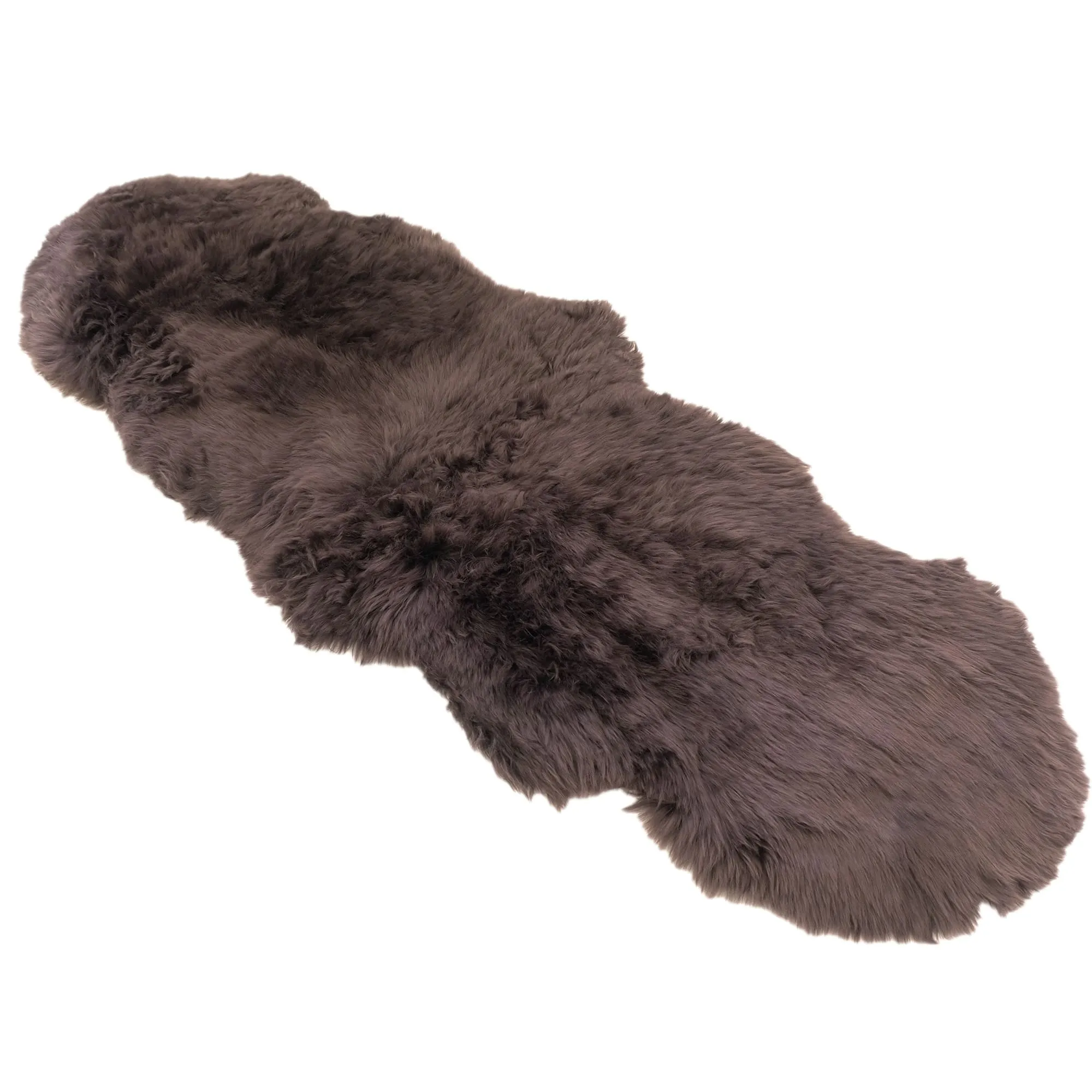 Sheepskin Rug - Chocolate - Double Length (180 x 65cm) - Long Wool Australian Merino Sheepskin