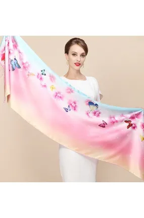 Silk Two Layer Large Scarf