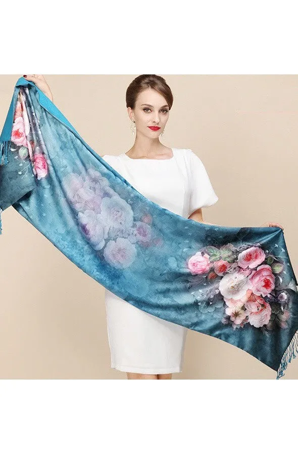 Silk Two Layer Large Scarf