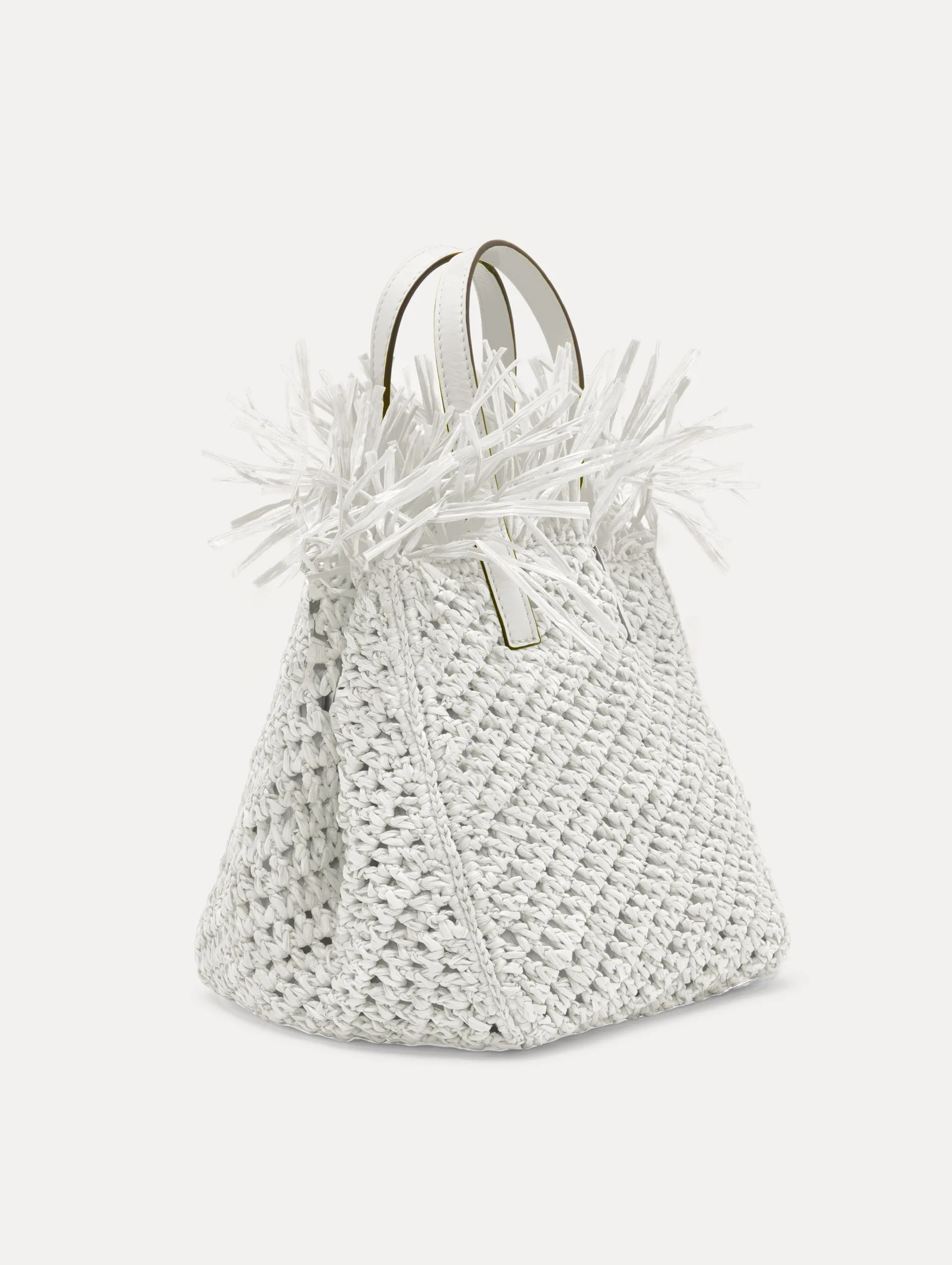 Small Raffia Crochet Square Tote