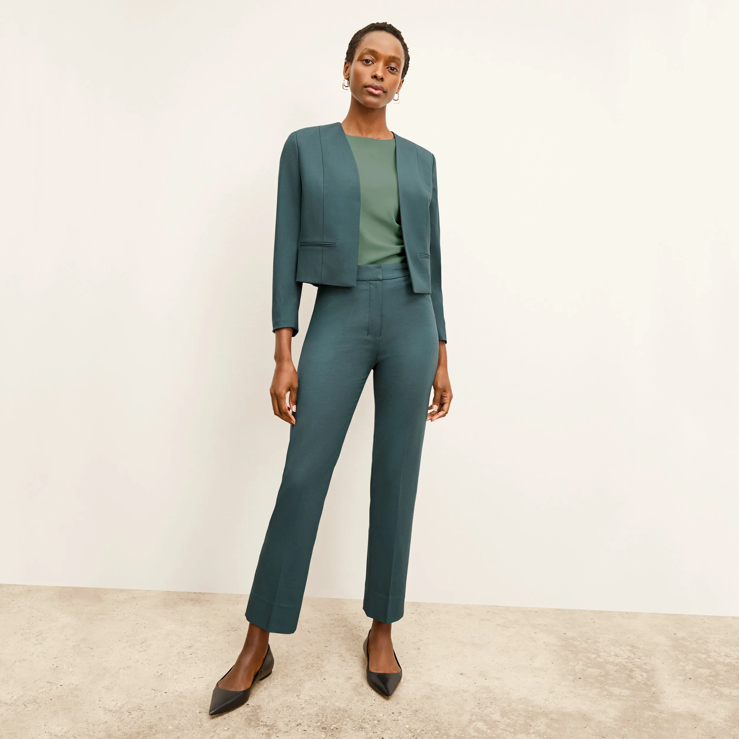 Smith Pant - Washable Wool Twill :: Blue Jade