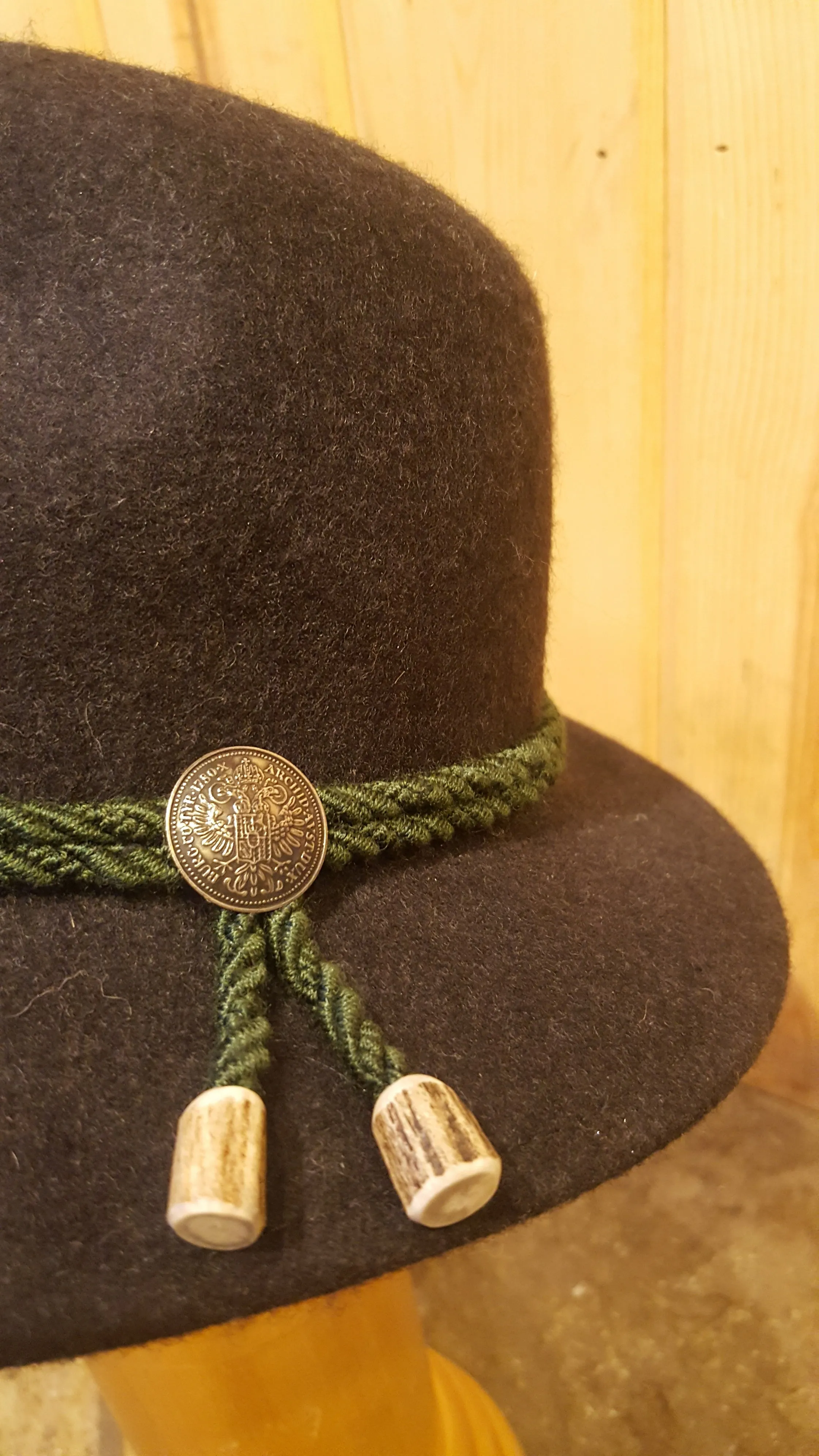 Trachten Hat with Coin, Edelweiss, Antler Piece or Antler Rosette