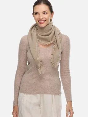 Triangle Taupe Cashmere Scarf