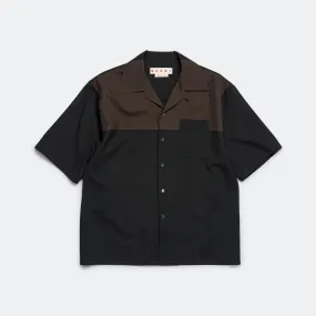 Tropical Wool Block Shirt - Black/Brown