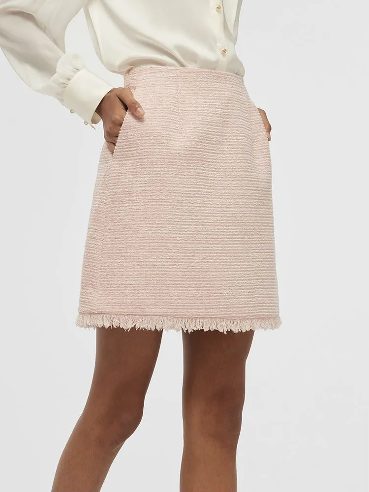 Tweed A-Line Women Mini Skirt