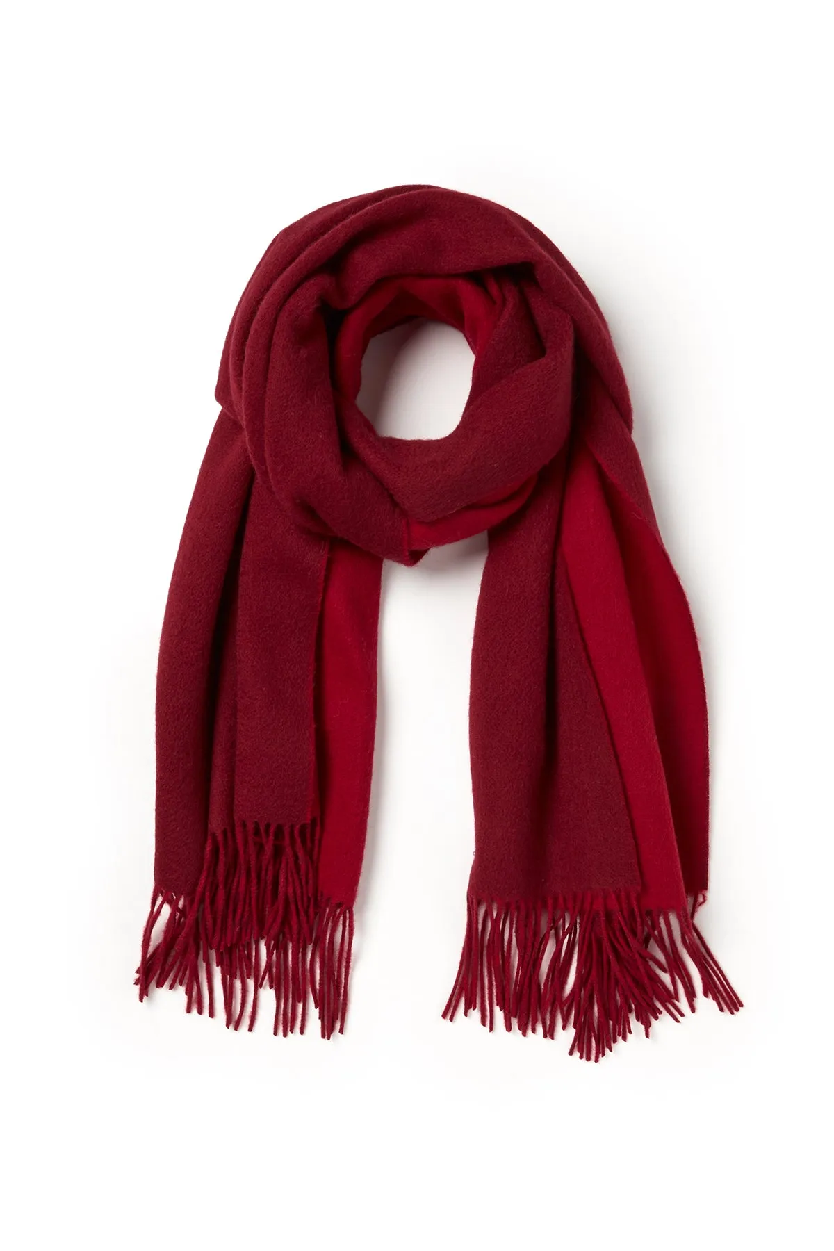 Two Tone Wool Wrap - Berry